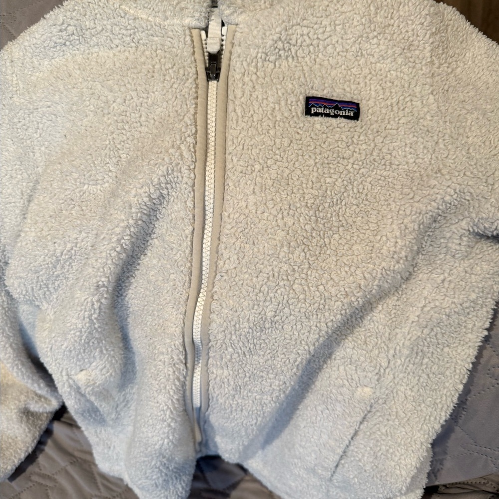 Patagonia Kids Light White Fleece Jacket